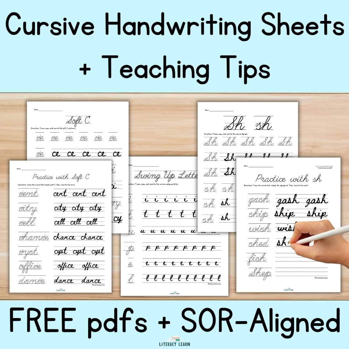 Cursive Handwriting Practice Sheets Free Pdfs SOR Aligned 