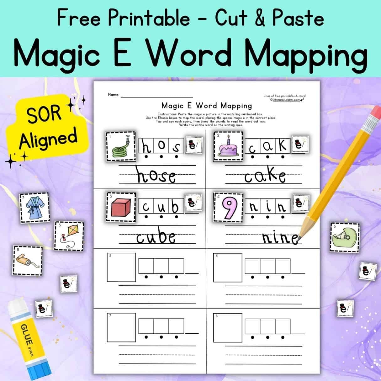 CVCe Word Mapping Free Printable Worksheet Literacy Learn