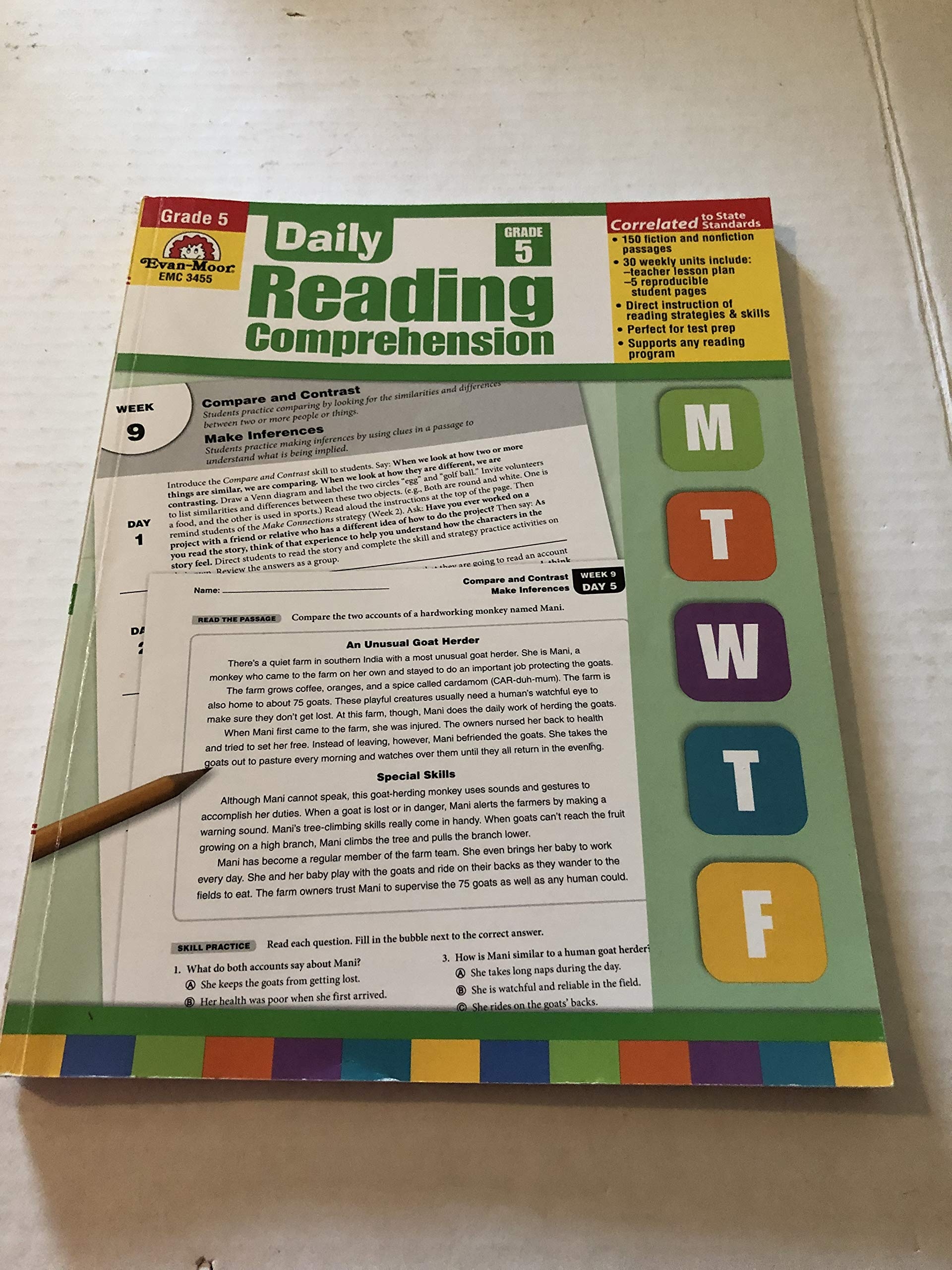 Daily Reading Comprehension Daily Practice Books Grade 5 9781608236367 Gray Amelia Griffith Christine Kelly Robin Spears James Weiss Andrea Books Amazon