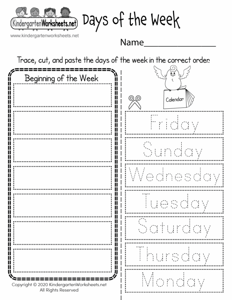 Days Of The Week Worksheet Free Printable Digital U0026 PDF