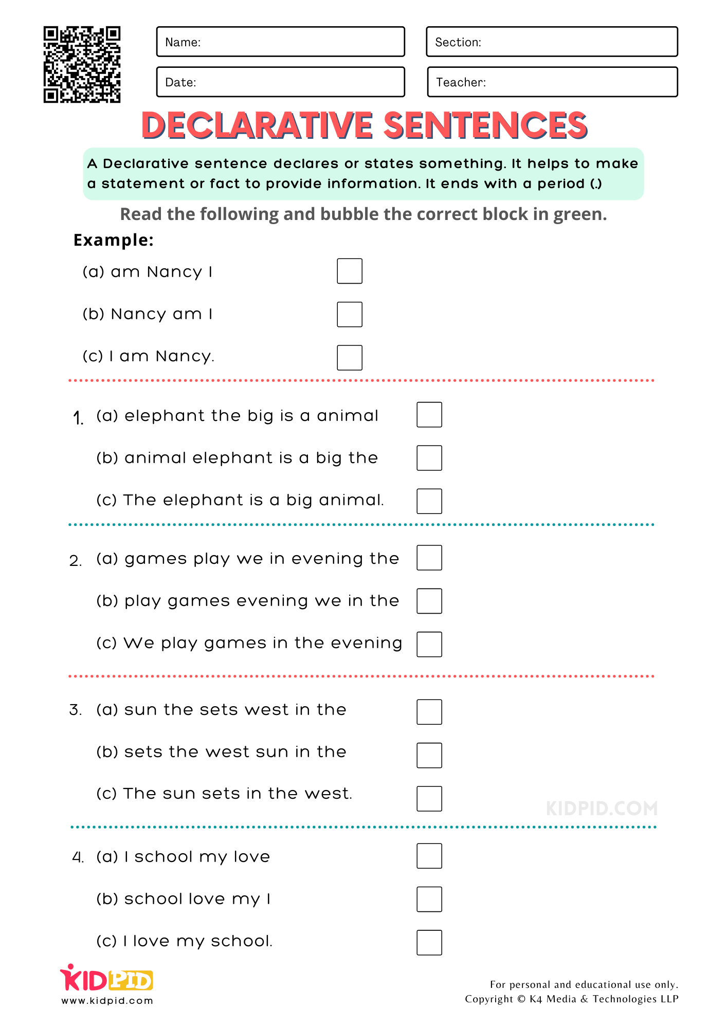 Was Were Free Printable Worksheets