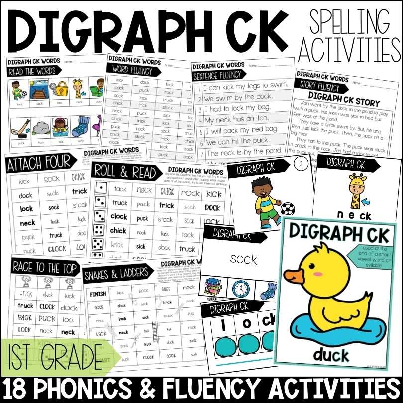Digraph CK Worksheets Games And Activities 1st Grade Phonics Or 