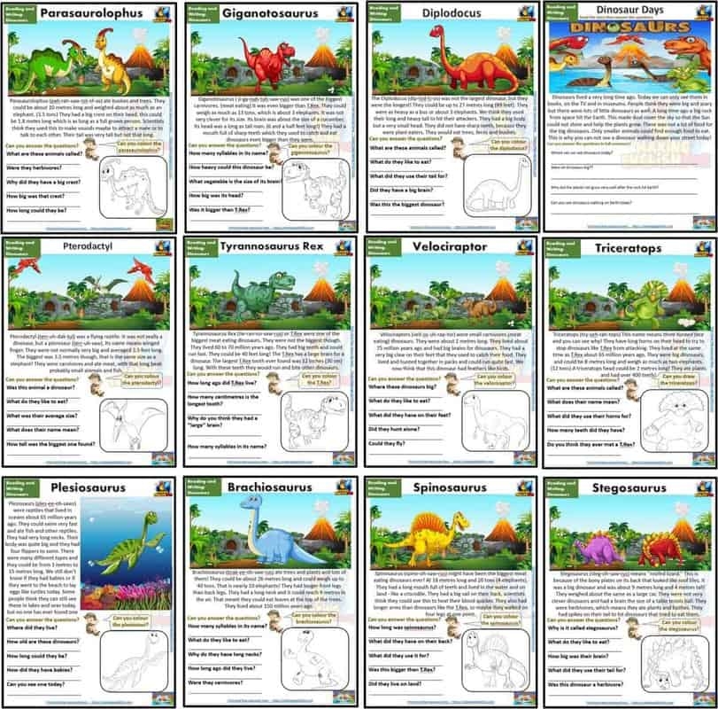 Dinosaur Reading Comprehension CardsMaking English Fun