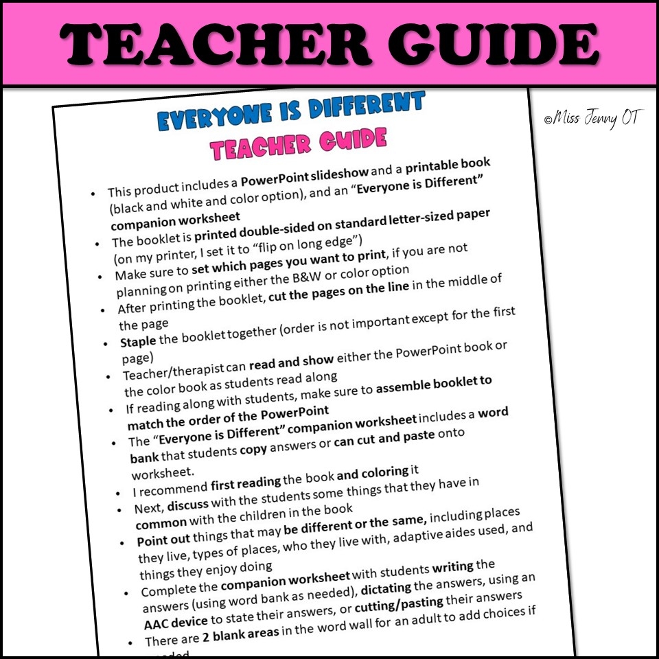 Diversity Inclusion And Disability Awareness PowerPoint And Book Miss Jenny OT