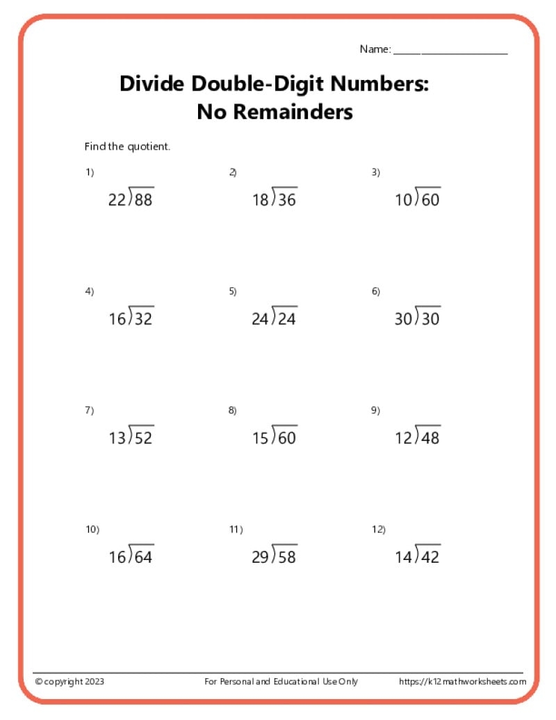 Free Printable Division Coloring Worksheets