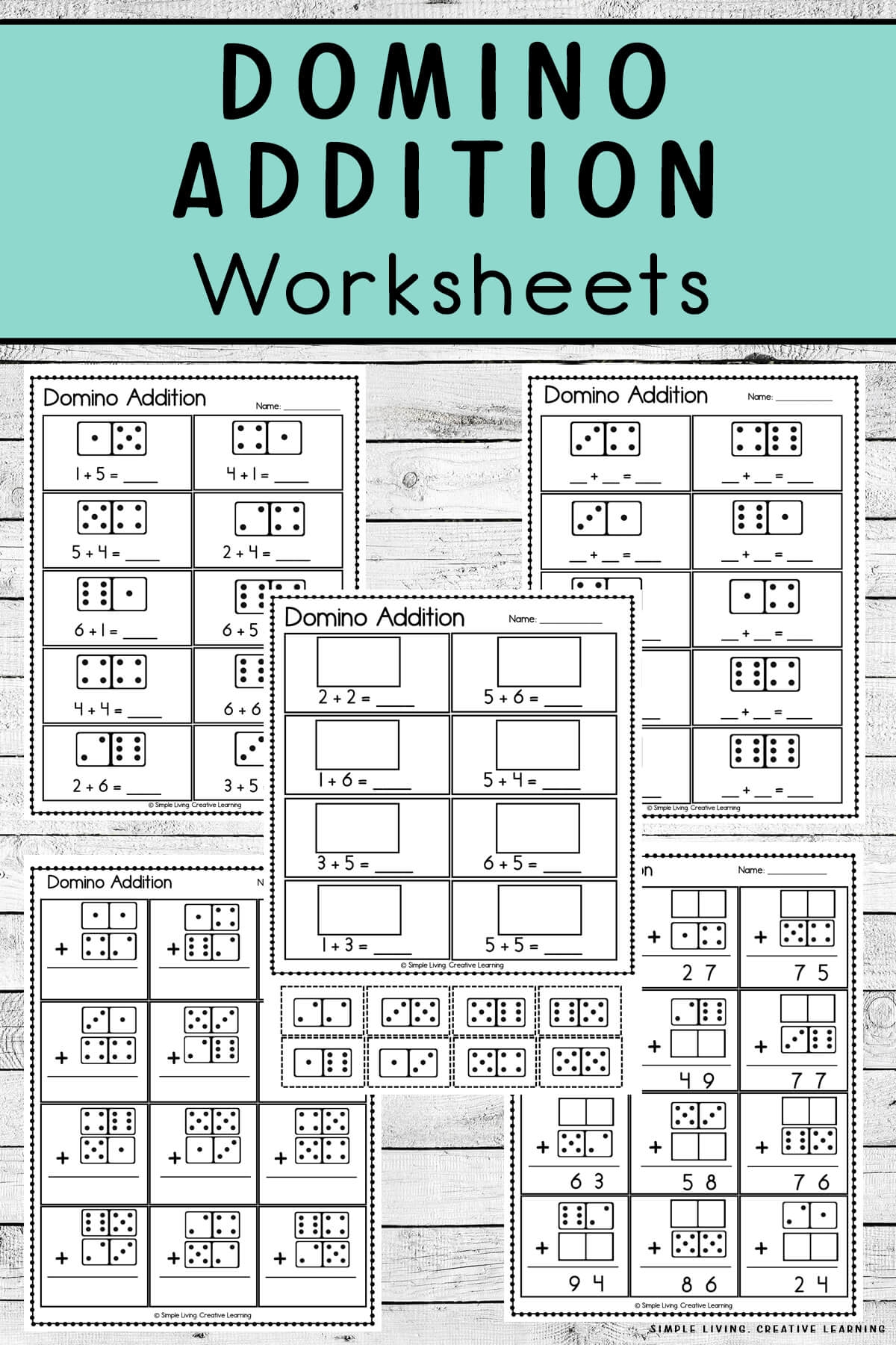 Domino Addition Worksheets Simple Living Creative Learning