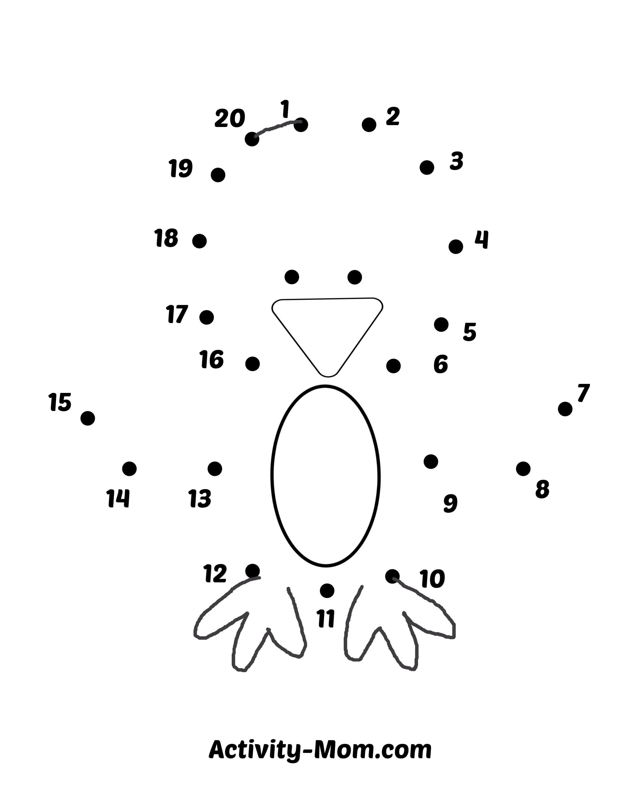 Dot To Dot Worksheets Numbers 1 To 20 free Printable The Worksheets Library