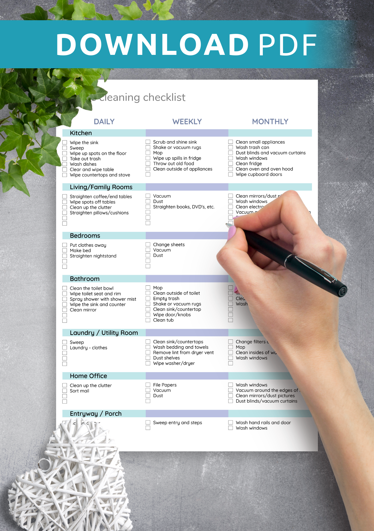 Free Printable Housekeeping Worksheets