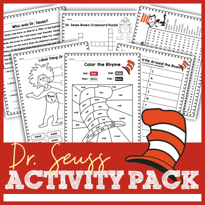 Dr Seuss Worksheet Printables Blessed Homeschool