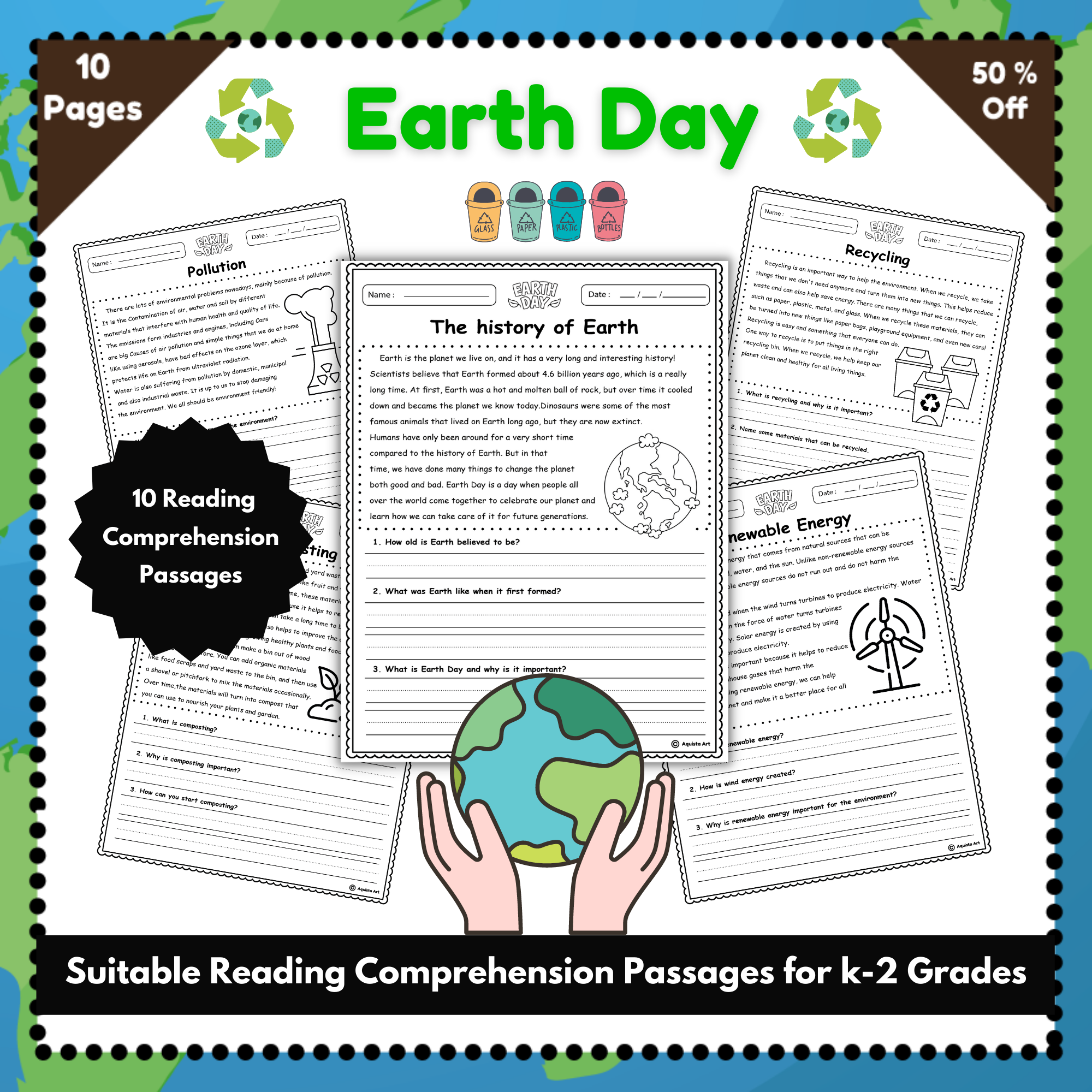 Earth Day Reading Comprehension Passages Perfect For K 2 Grades Worksheets Library