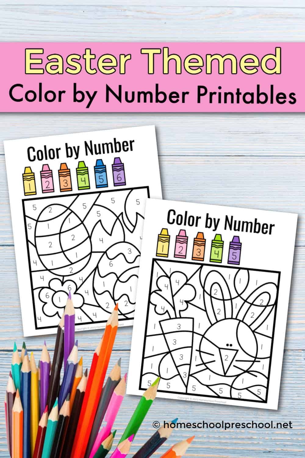 Easter Color By Number Printable Homeschool Preschool