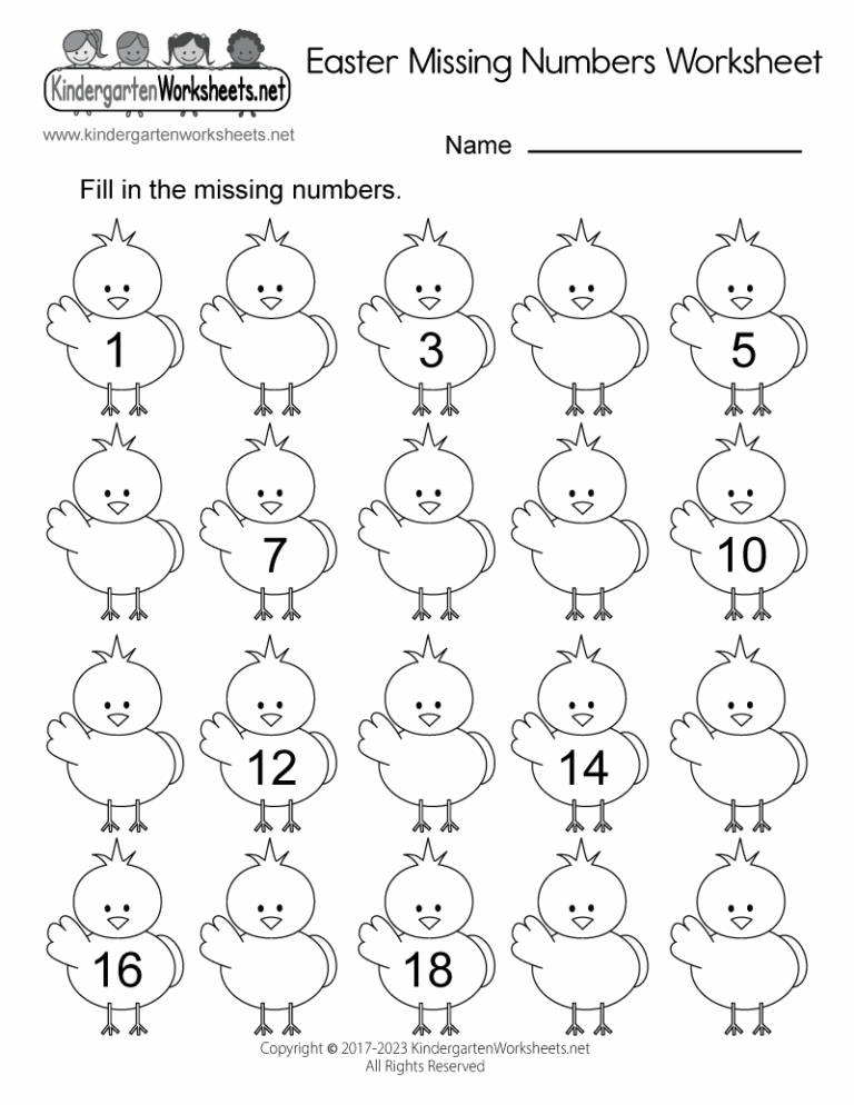 Easter Missing Numbers Worksheet Free Printable Digital U0026 PDF