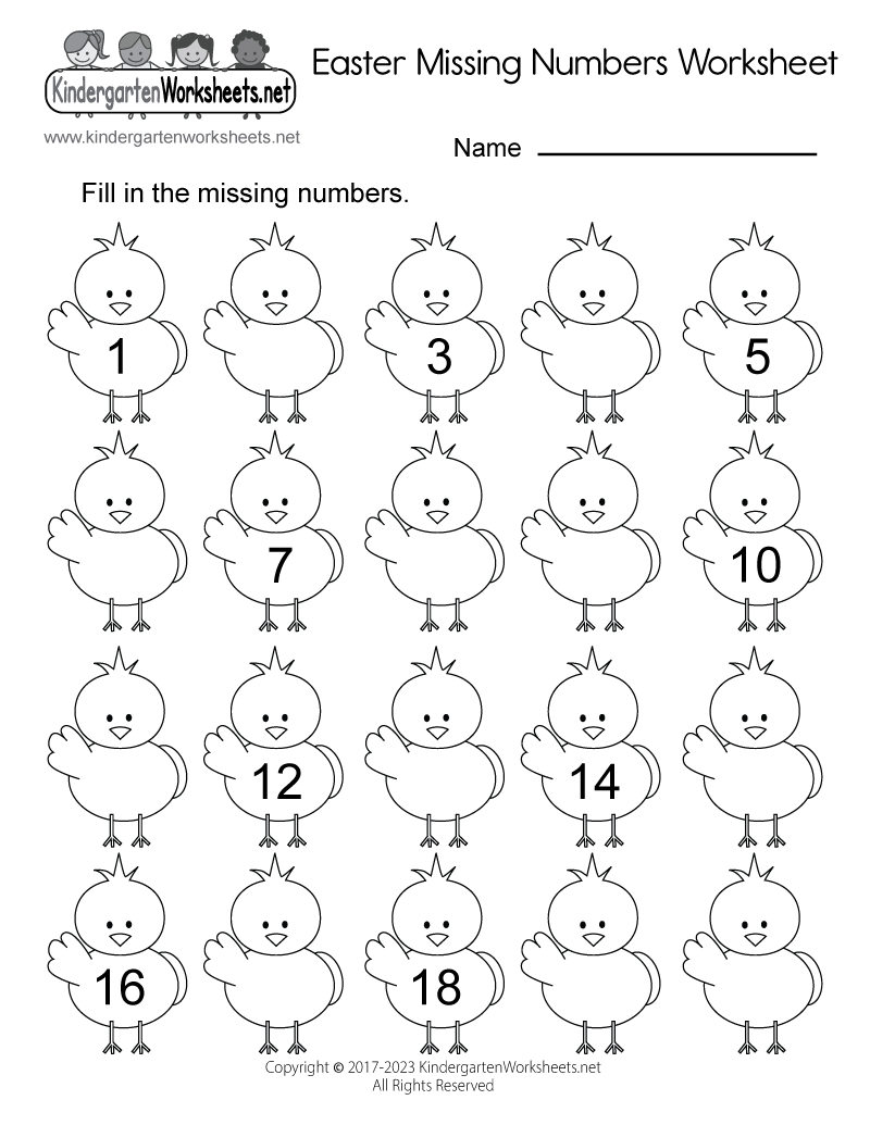 Easter Missing Numbers Worksheet Free Printable Digital U0026 PDF