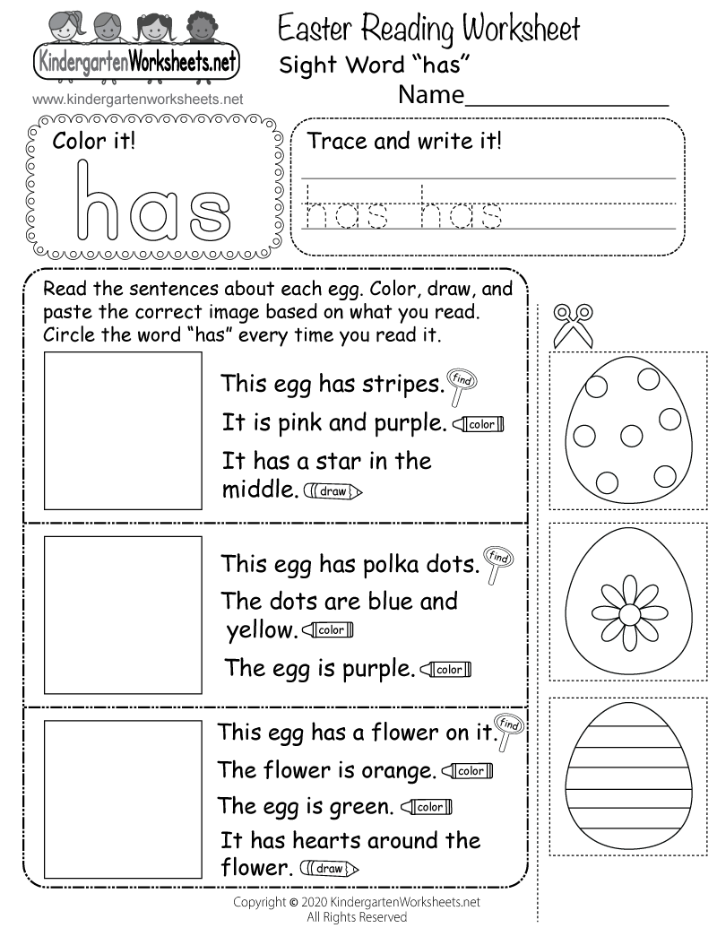 Free Printable Easter Phonics Worksheets