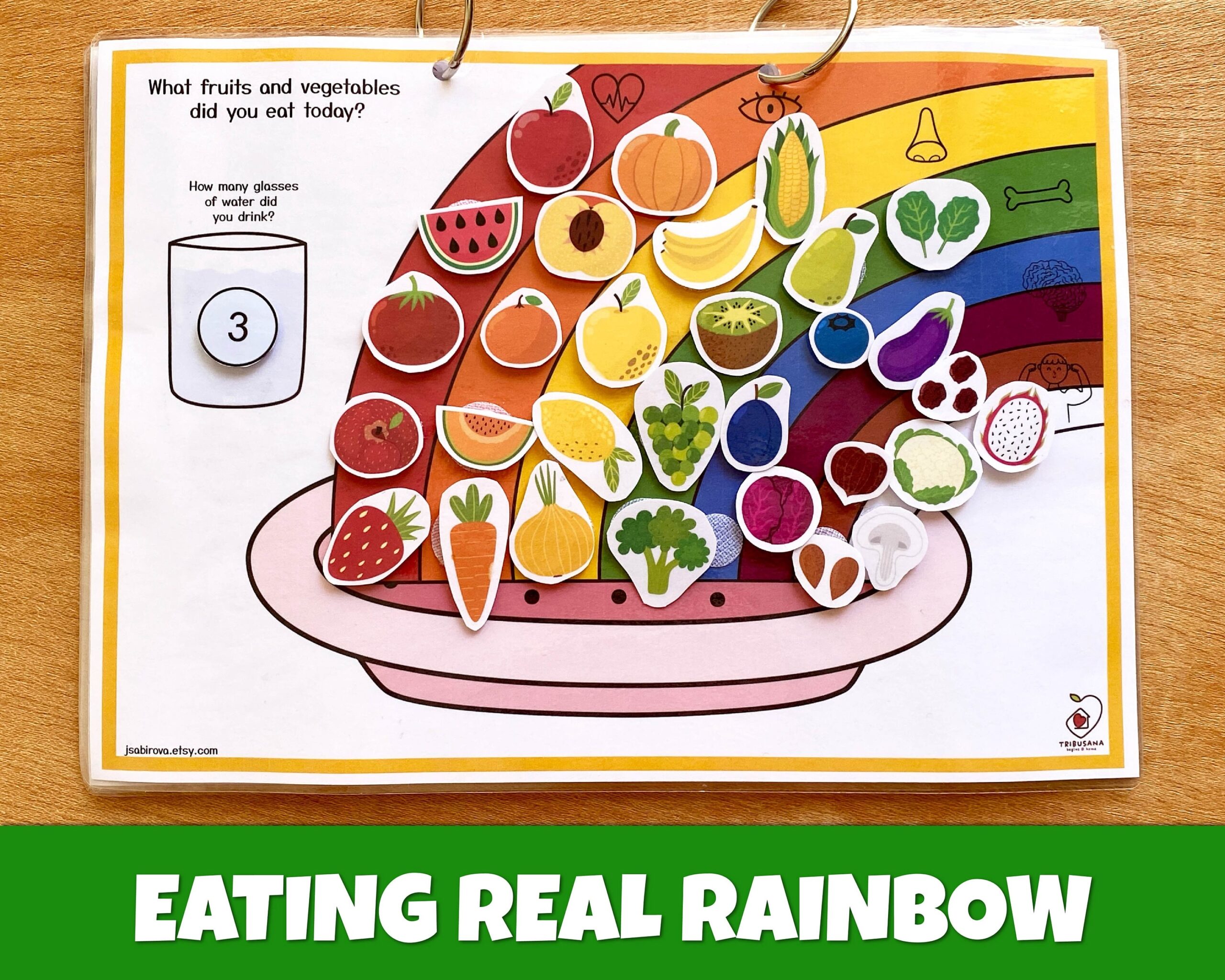 Eating Real Rainbow Worksheet Printable Busy Book Activity Page 