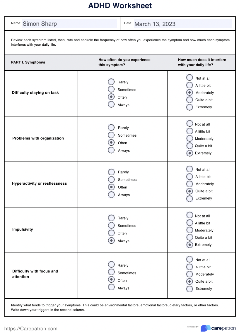 Effective ADHD Worksheets For Better Focus And Organization