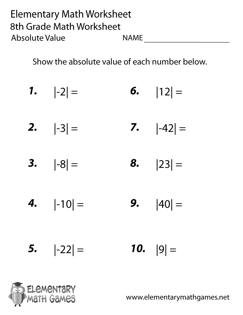 Grade 8 Free Printable Worksheets