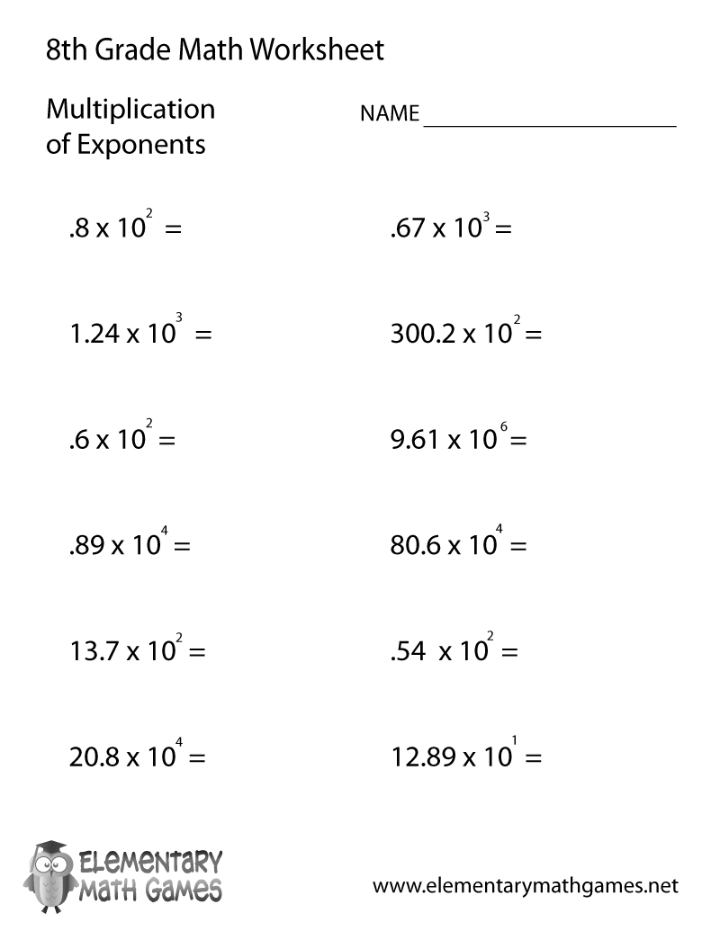 Free Printable Worksheets For 8th Graders