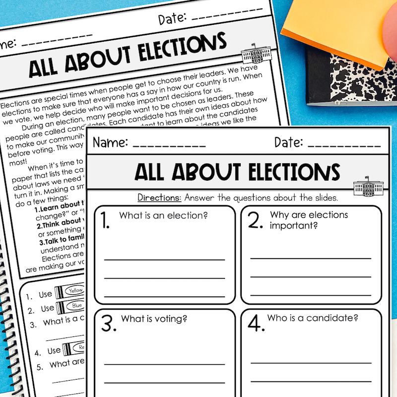 Election Day Reading Comprehension Worksheet Free