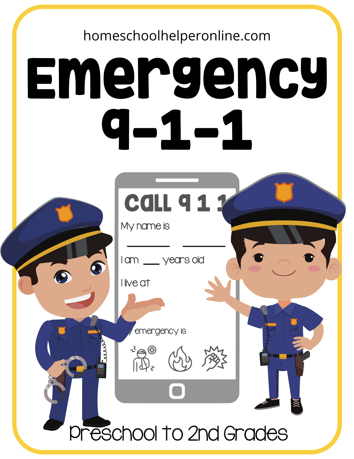 Emergency 911 Preschool Pack Community Helpers 