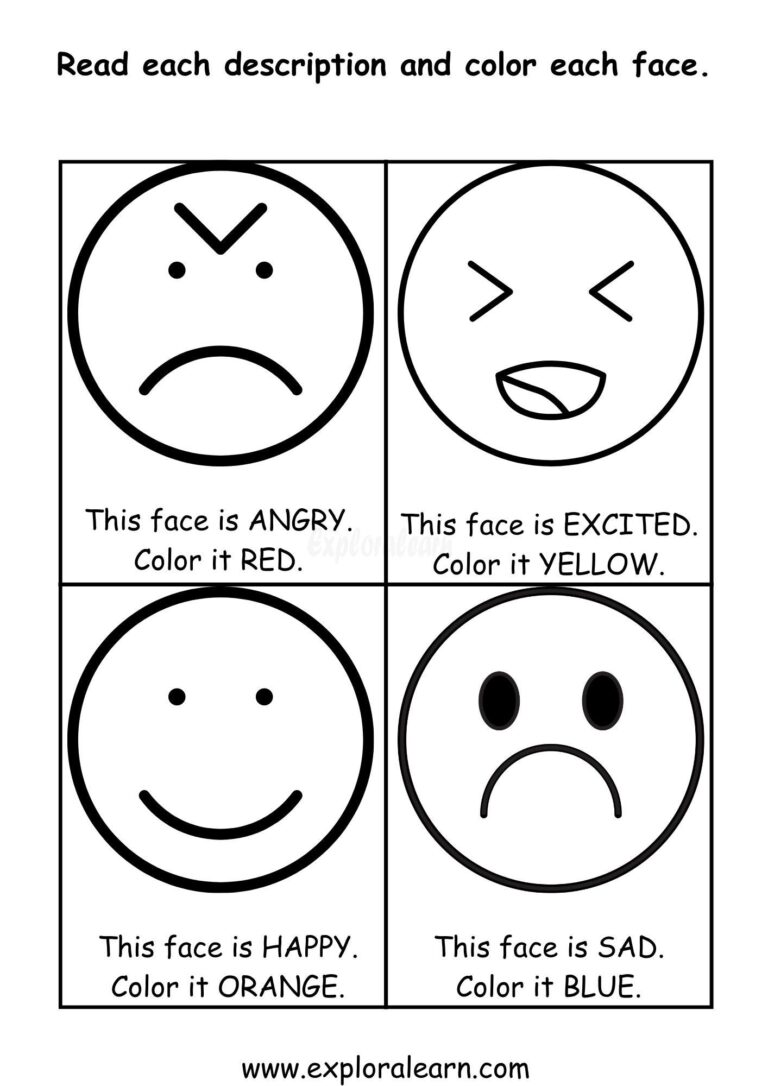Emotions Worksheets For Preschool And Kindergarten 2 To 6 Years Kids