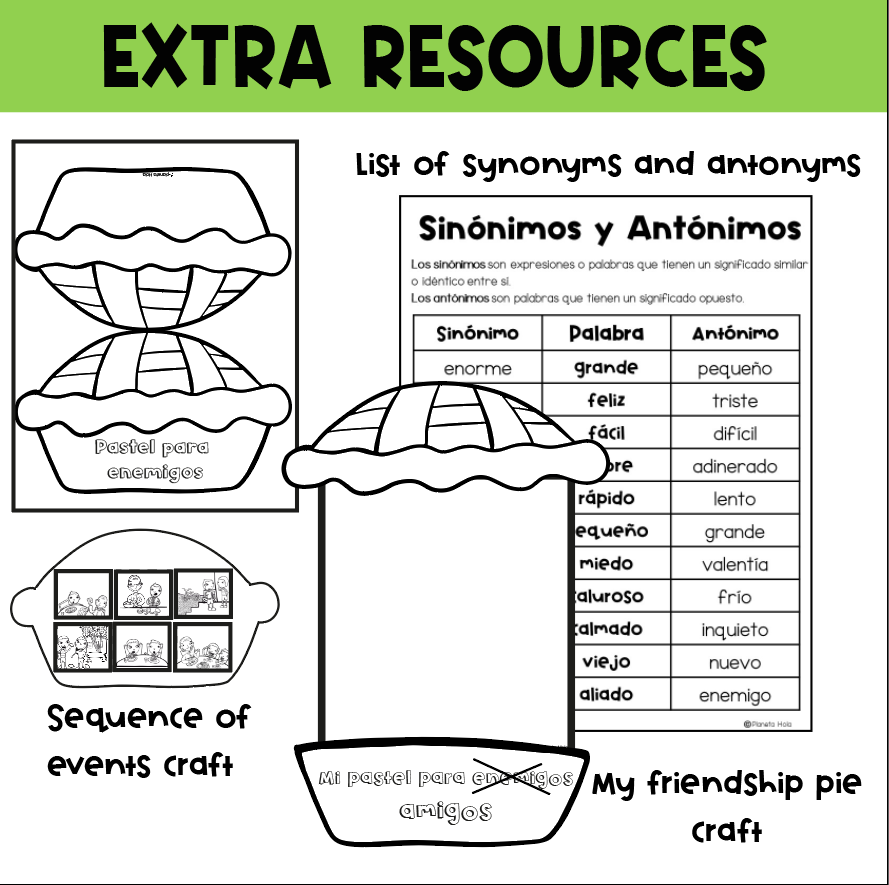 Printable Free Enemy Pie Worksheets