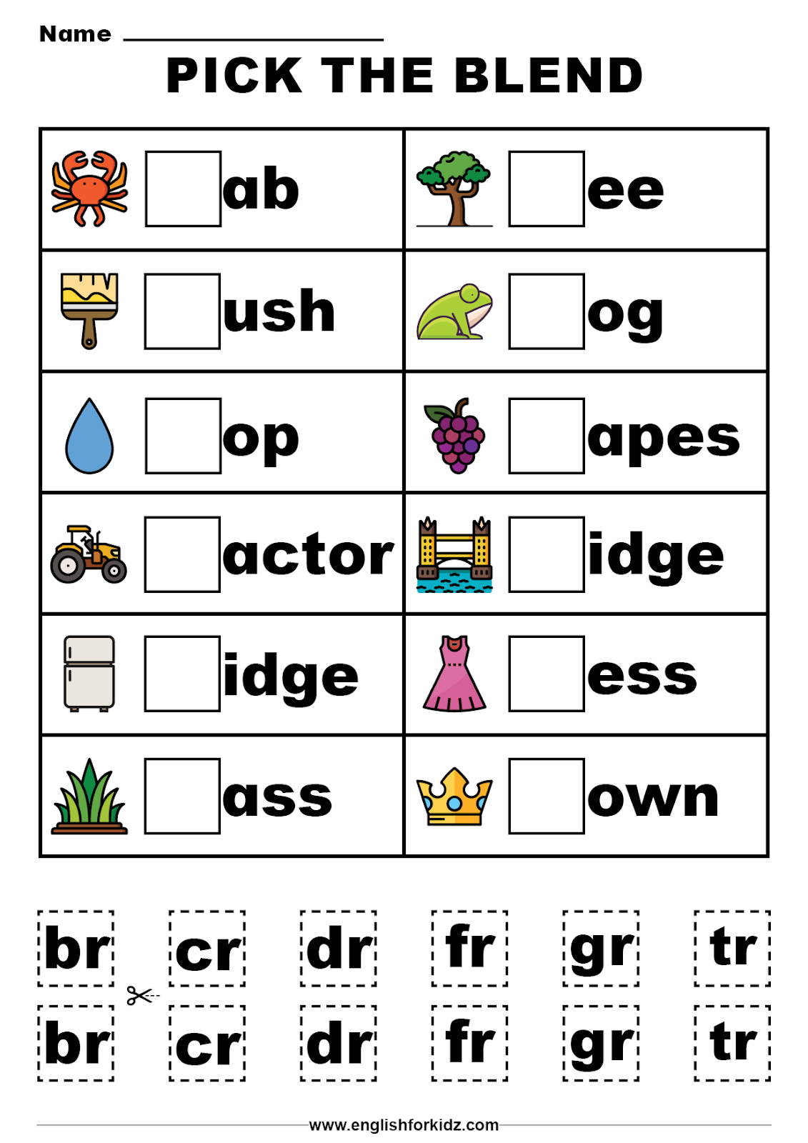 English For Kids Step By Step Beginning Consonant Blends And 