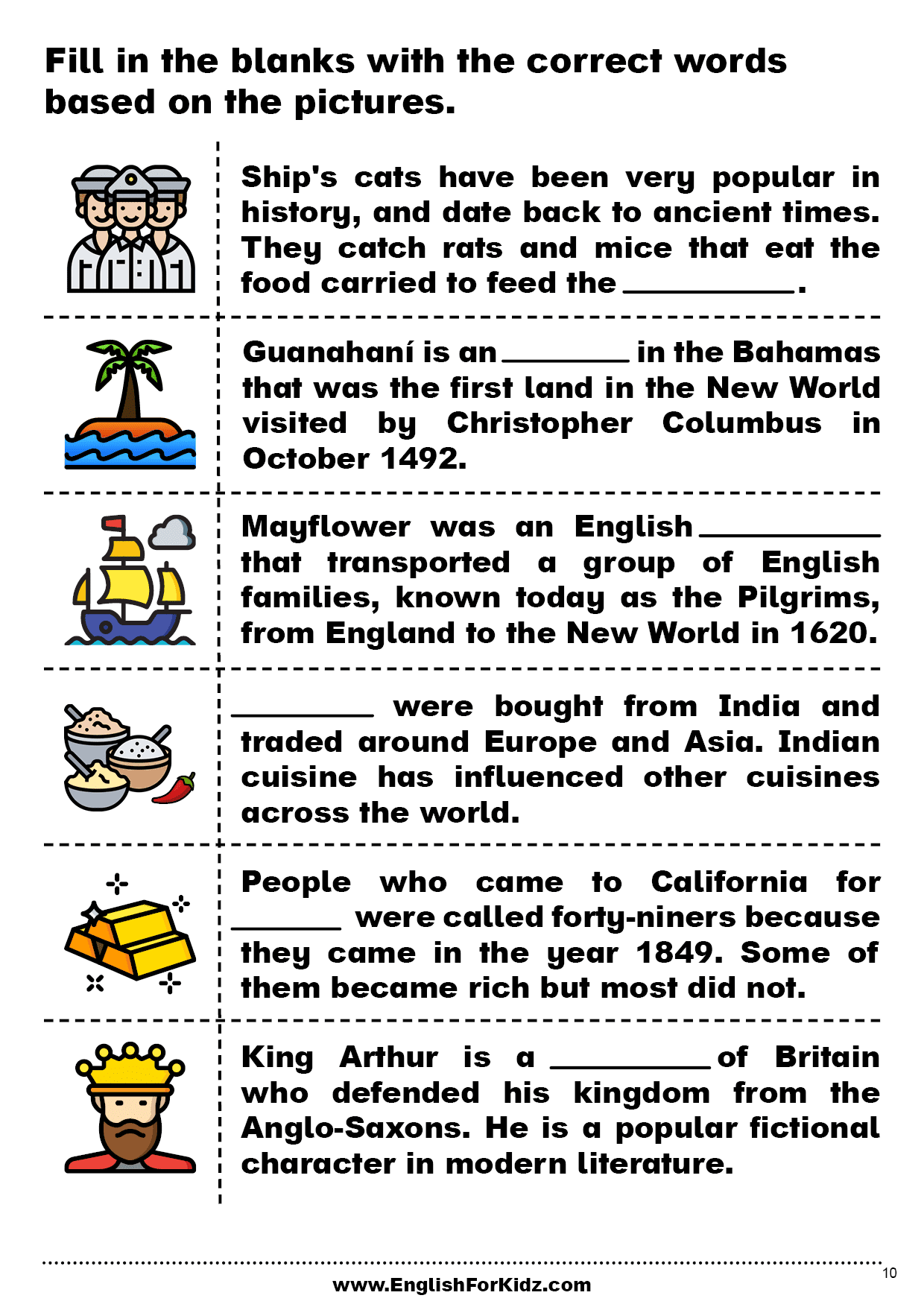 English For Kids Step By Step Columbus Day Worksheets And Reading 