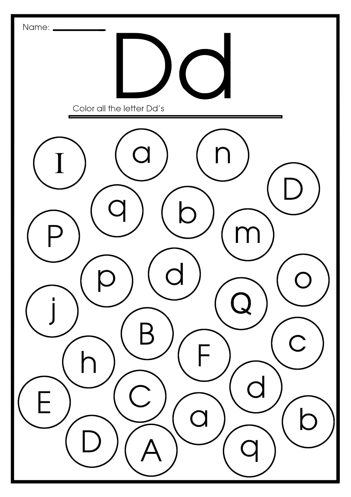 Free Letter D Printable Worksheets