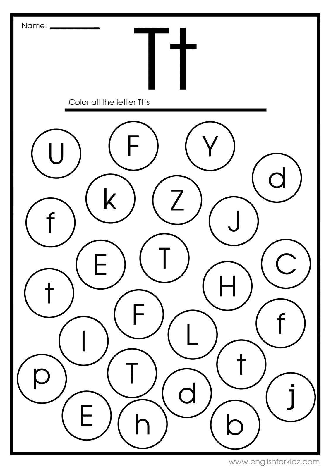 English For Kids Step By Step Letter T Worksheets Flash Cards 