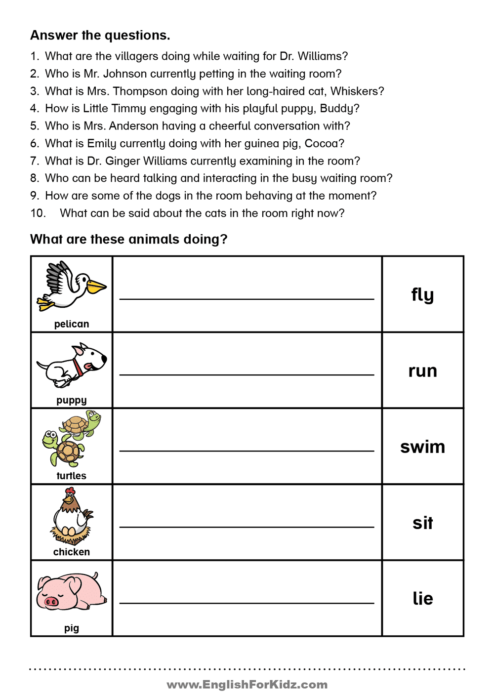 English For Kids Step By Step Present Continuous Tense Reading 