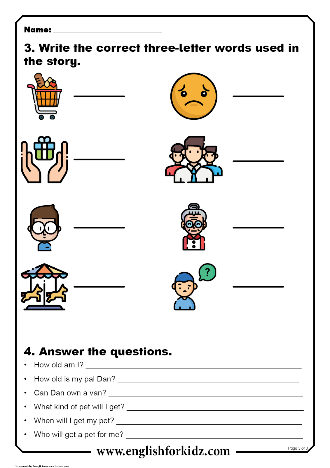 Easy Reading Comprehension Worksheet