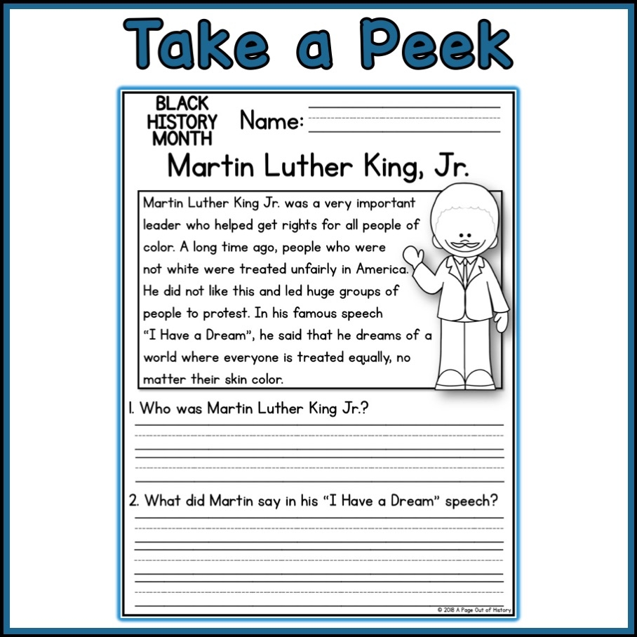 Explore Black History Reading Comprehension Worksheets