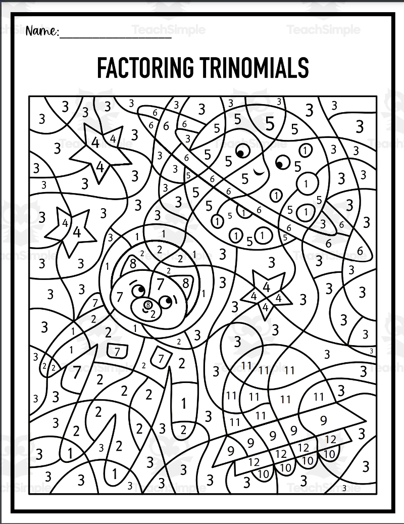 Free Printable Factoring Trinomials Worksheets
