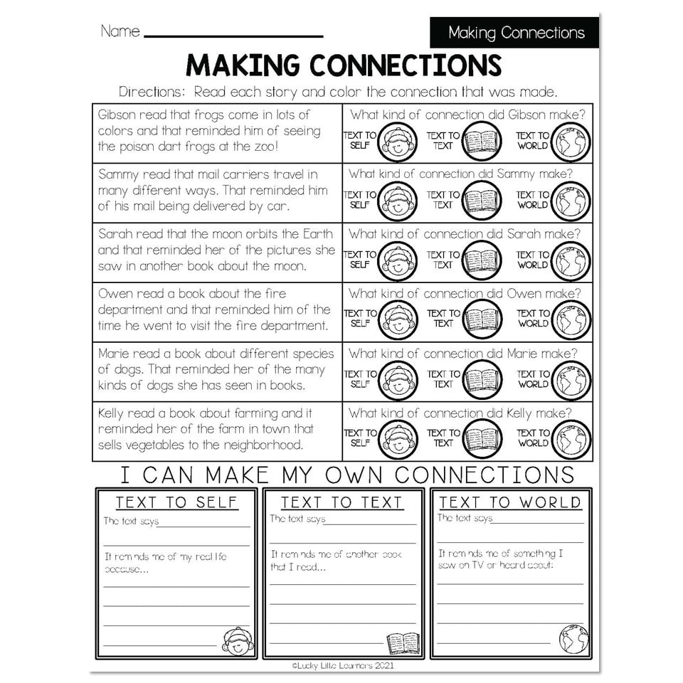 Fall Early Finishers 2nd Grade ELA Making Connections 