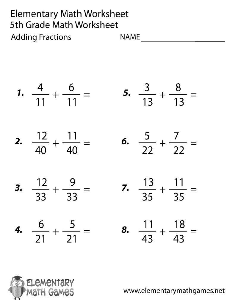 5th Grade Math Printable Worksheets Free