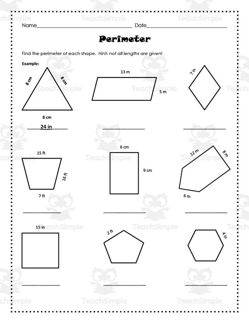 Finding Area And Perimeter Worksheet By Teach Simple