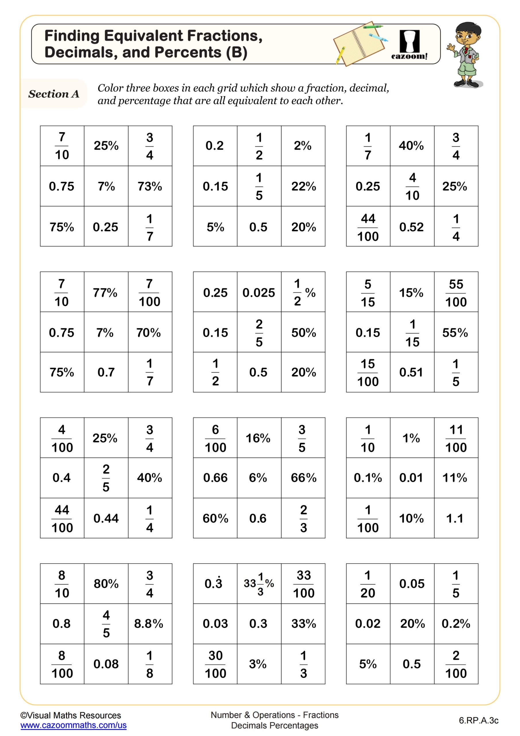 Fractions To Decimals Free Printable Worksheets
