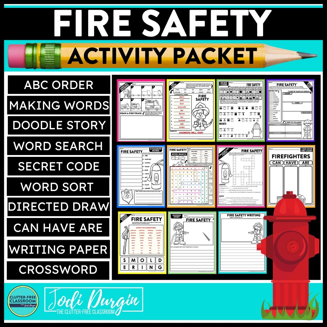 Fire Safety Reading Comprehension Activities For 2nd 3rd And 4th 