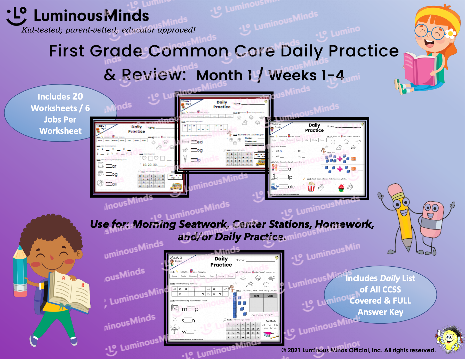 First Grade Daily Practice U0026 Review Month 1 Weeks 1 4
