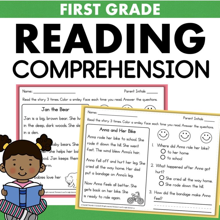 First Grade Reading Comprehension Worksheets Decodable Stories 