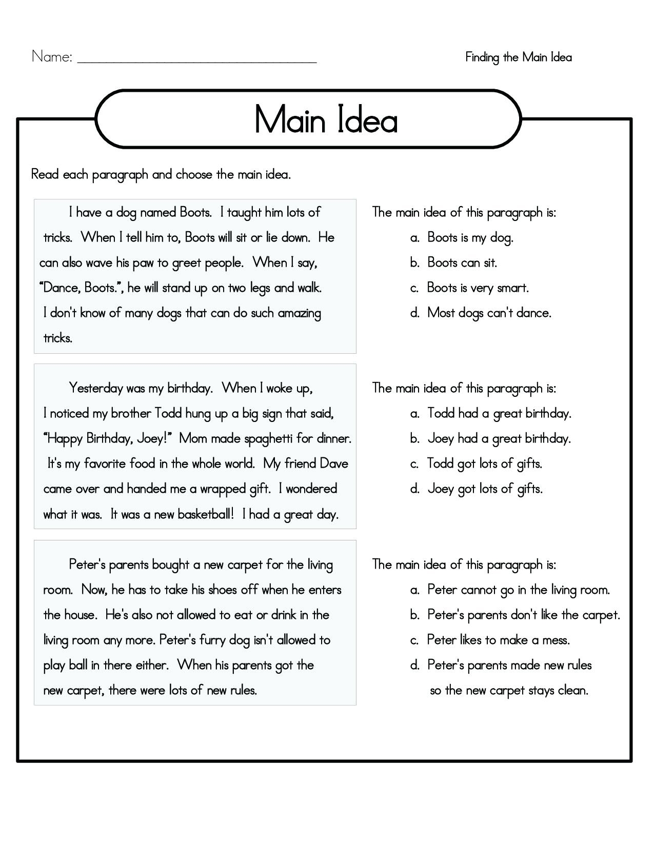 Fun Reading Comprehension Worksheets 4th Grade