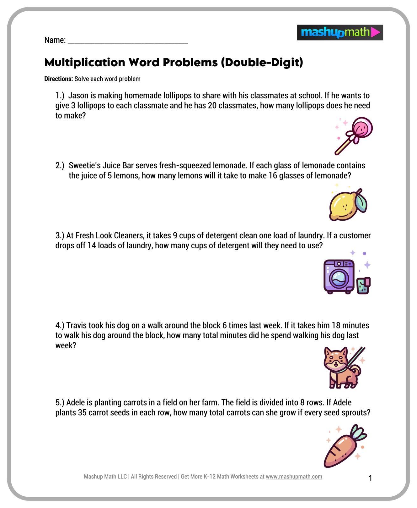 Free 5th Grade Math Worksheets Printable W Answers Mashup Math
