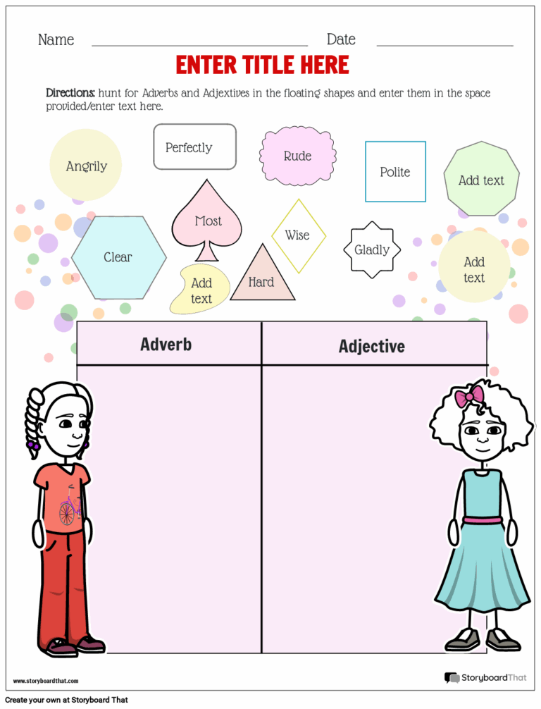 Free Adjectives And Adverbs Worksheets Printable Templates
