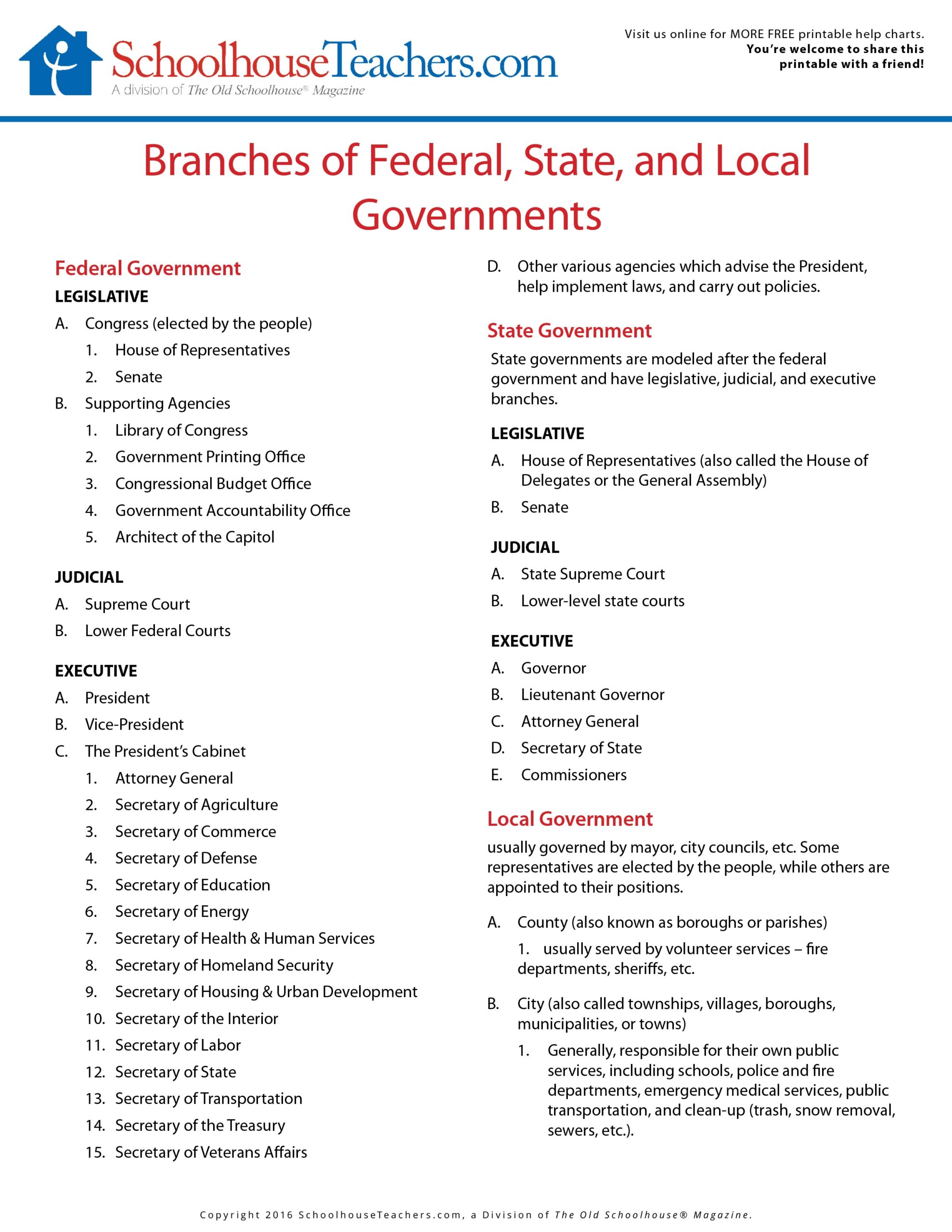 Free American History School Page Print out Worksheets