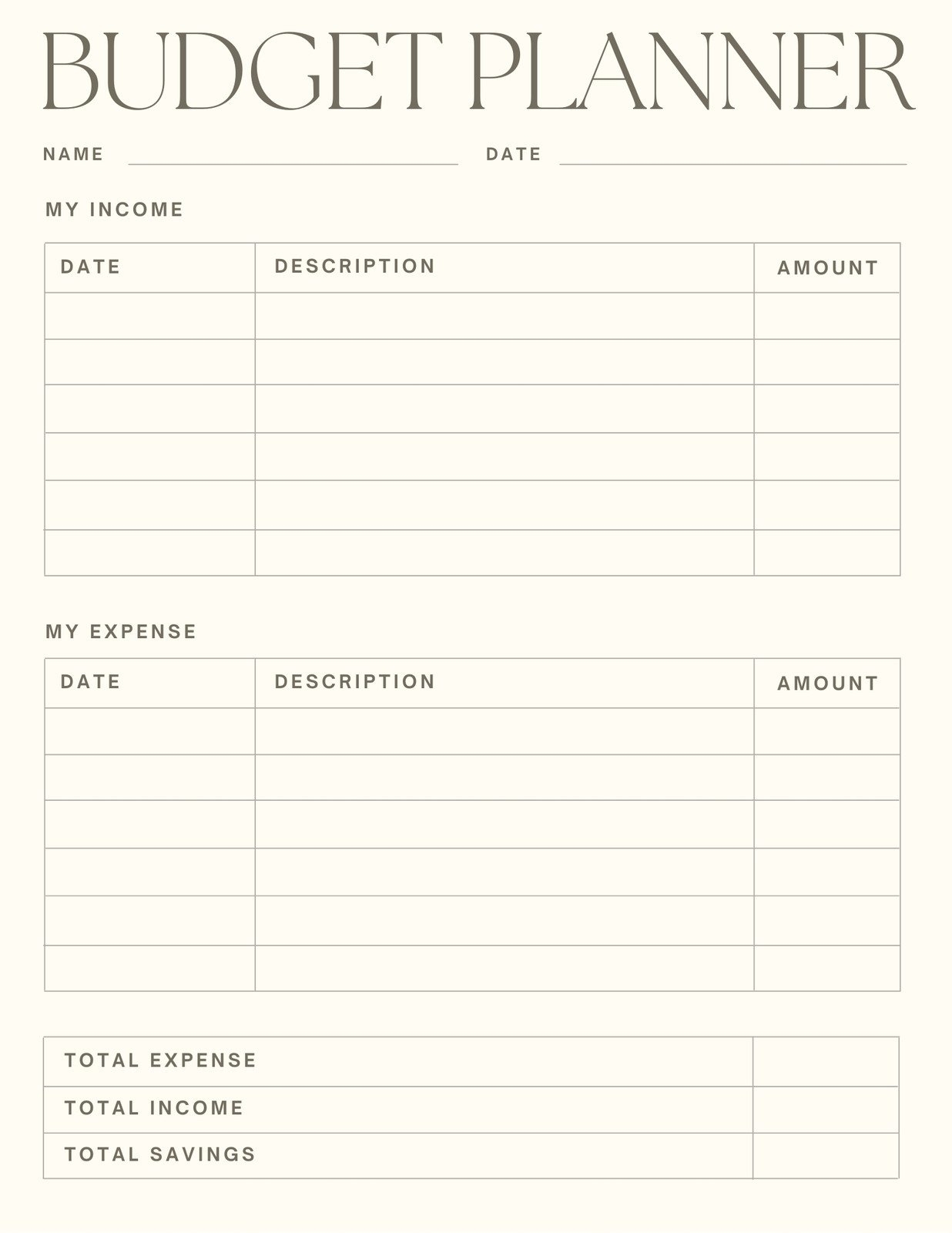 Budget Planner Free Printable Worksheets