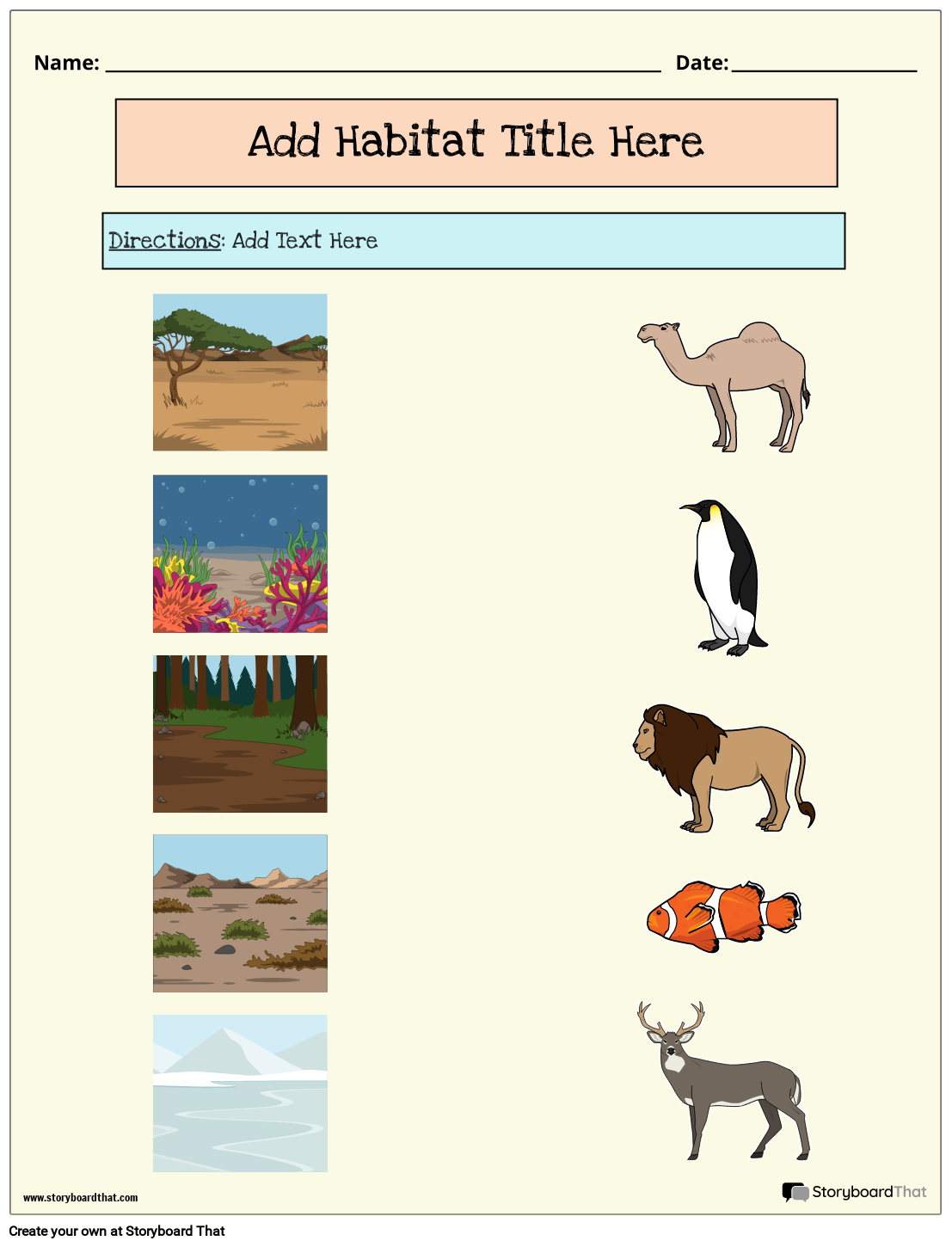 Animal Habitats Reading Comprehension Worksheet Pdf