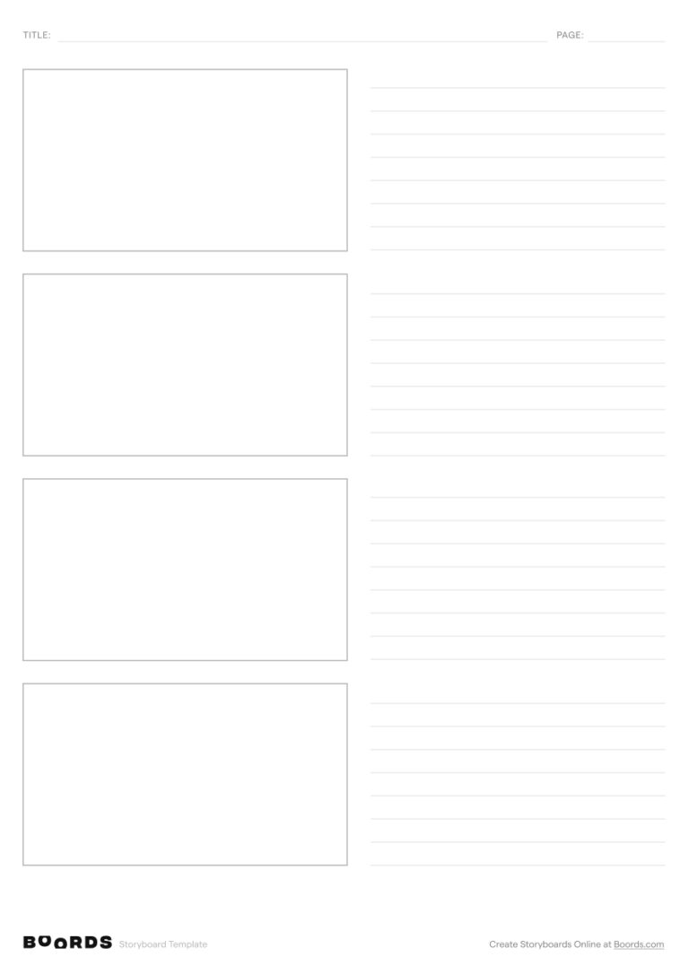 FREE Blank Storyboard Templates Instant Download Boords