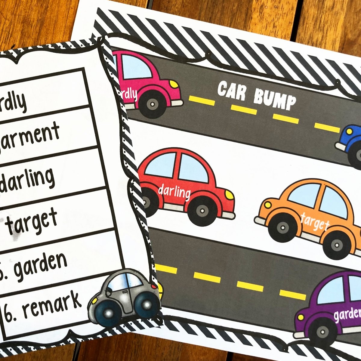  FREE Car Bump Phonics ar Sound Words Game R Controlled