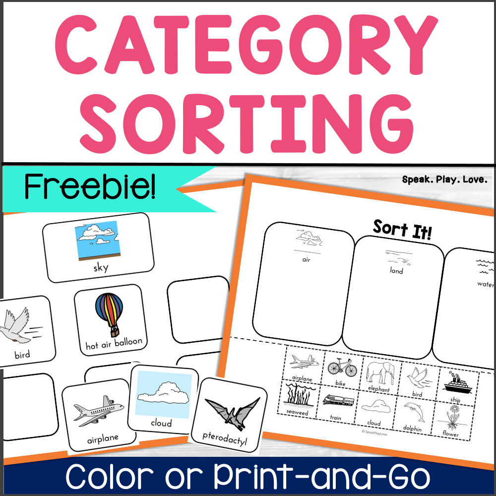 Free Category Sorting Activity Preschool Speech Therapy 